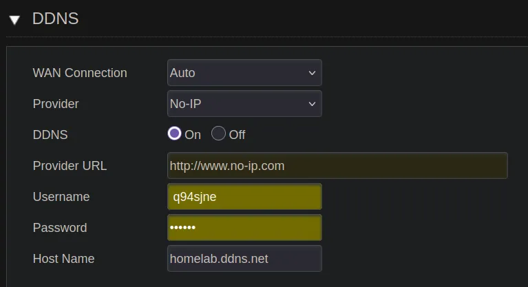 Router NOIP DDNS Configuration